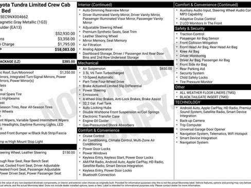 Used 2022 Toyota Tundra Limited w/ Power Package AWD/4WD image 79