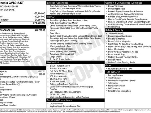 Certified 2024 Genesis GV80 2.5T w/ Prestige Package AWD/4WD image 2