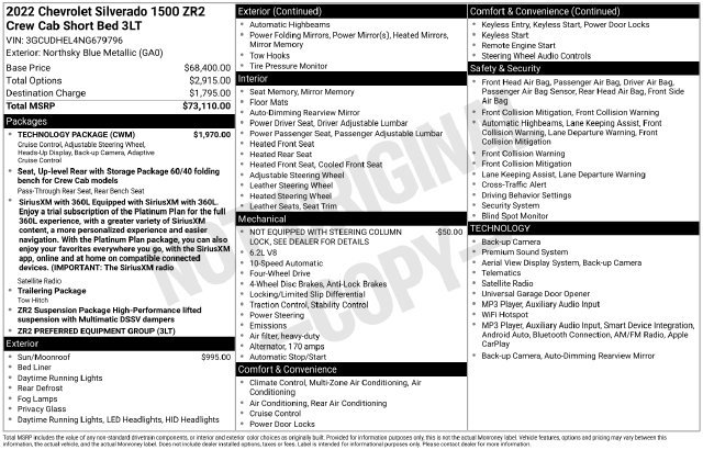 Certified 2022 Chevrolet Silverado 1500 ZR2 w/ Technology Package AWD/4WD image 38