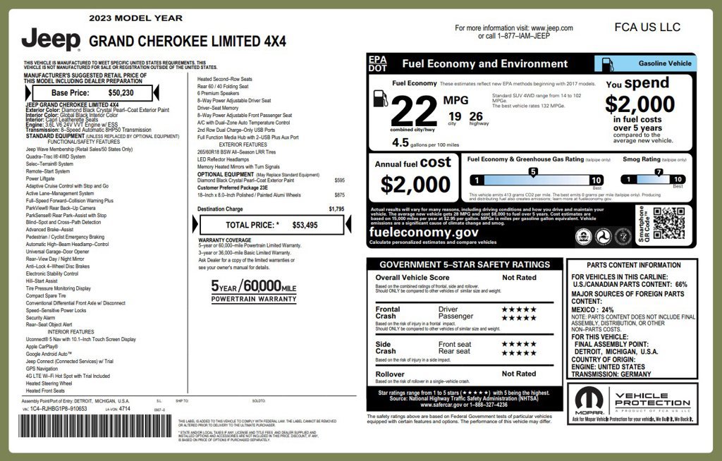 Used 2023 Jeep Grand Cherokee Limited AWD/4WD image 6