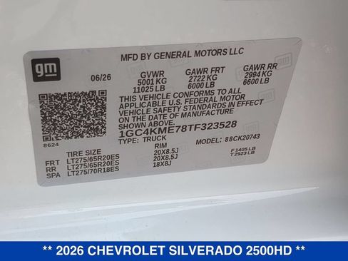 New 2026 Chevrolet Silverado 2500 Custom w/ Custom Convenience Package AWD/4WD image 24