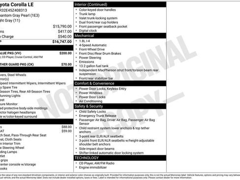 Used 2005 Toyota Corolla LE w/ Audio Value Pkg FWD image 4