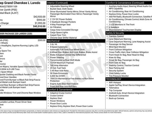 New 2026 Jeep Grand Cherokee L Laredo AWD/4WD image 28