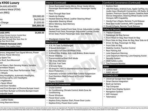 Used 2020 Kia K900 Luxury w/ VIP Package image 2