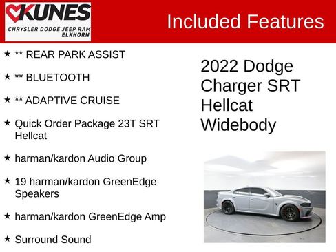 Used 2022 Dodge Charger SRT Hellcat w/ Harman/Kardon Audio Group RWD image 3