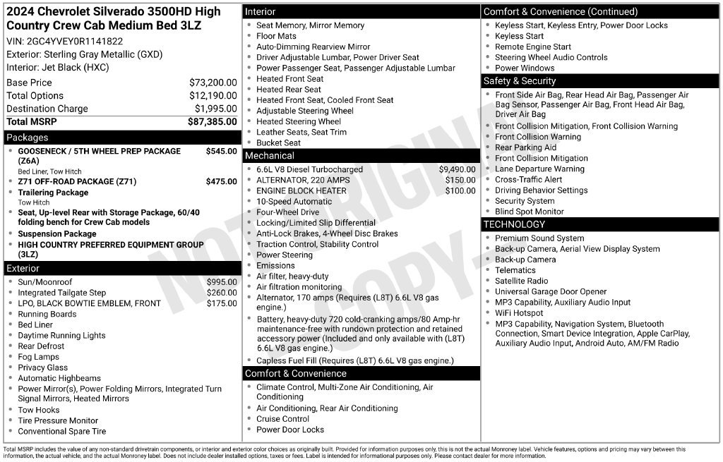 Used 2024 Chevrolet Silverado 3500 High Country AWD/4WD image 10