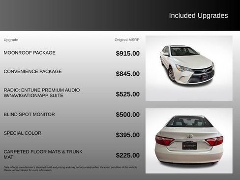 Used 2016 Toyota Camry XLE w/ Moonroof Package FWD image 5