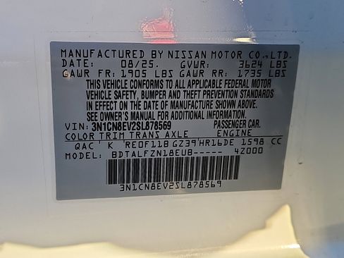 Certified 2025 Nissan Versa SV w/ Trunk Package image 26