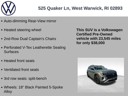 Certified 2024 Volkswagen Atlas Peak Edition SE AWD/4WD image 19