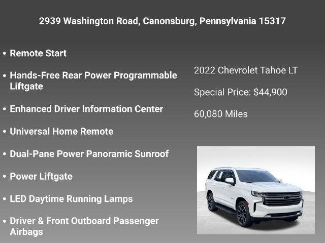 Certified 2022 Chevrolet Tahoe LT w/ LT Signature Plus Package AWD/4WD image 30