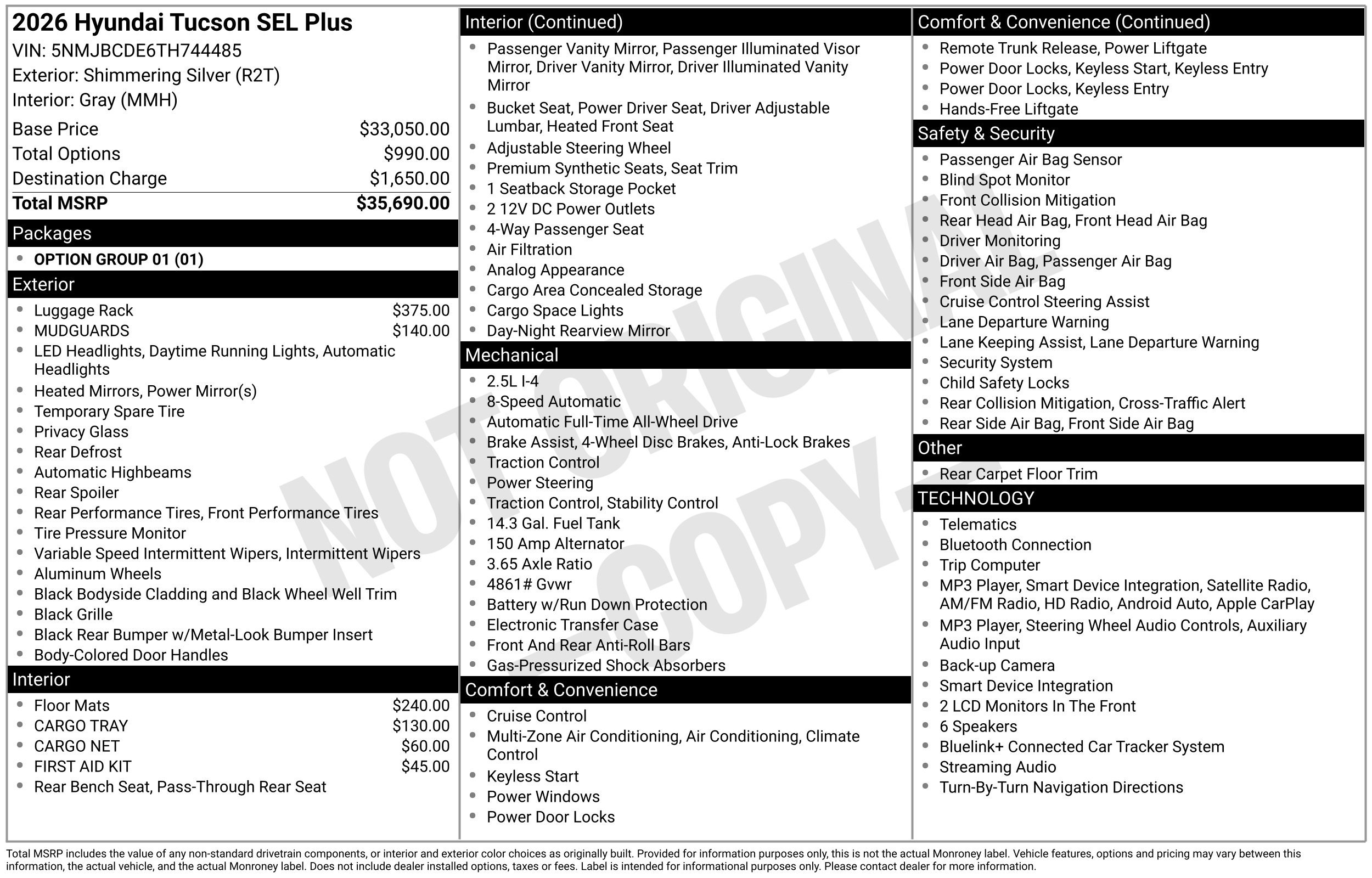 New 2026 Hyundai Tucson SEL Plus AWD/4WD image 3