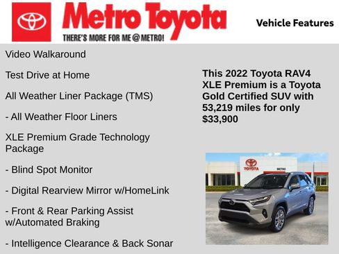 Certified 2022 Toyota RAV4 XLE Premium AWD/4WD image 21