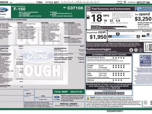 Certified 2022 Ford F150 Lariat w/ Equipment Group 502A High AWD/4WD image 12