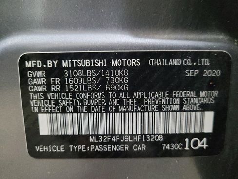Used 2020 Mitsubishi Mirage G4 LE FWD image 33