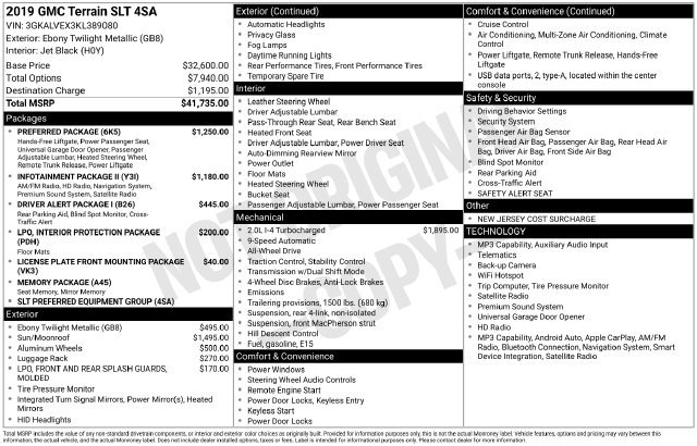 Used 2019 GMC Terrain SLT w/ Preferred Package AWD/4WD image 12
