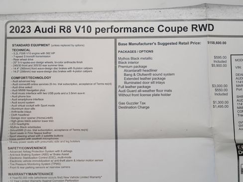 Used 2023 Audi R8 V10 performance RWD image 40