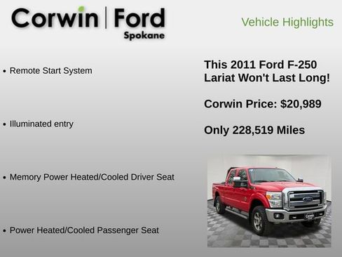 Used 2011 Ford F250 Lariat w/ Lariat Interior Pkg image 18