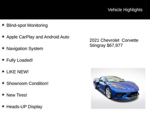 Used 2021 Chevrolet Corvette Stingray Premium Conv w/ Z51 Performance Package image 4
