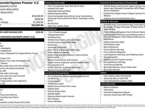 Used 2023 Chevrolet Equinox Premier w/ LPO, Floor Liner Package image 3