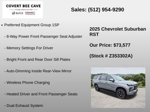 Used 2025 Chevrolet Suburban RST w/ Comfort Package AWD/4WD image 6