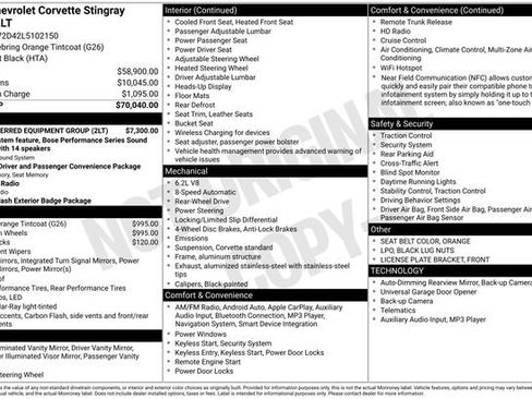 Used 2020 Chevrolet Corvette Stingray Preferred Cpe w/ 2LT Preferred Equipment Group RWD image 10