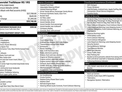 Certified 2025 Chevrolet TrailBlazer RS w/ Driver Confidence Package FWD image 1