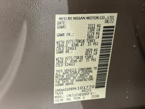 Used 2023 Nissan Titan PRO-4X w/ Pro-4x Convenience Package AWD/4WD image 11