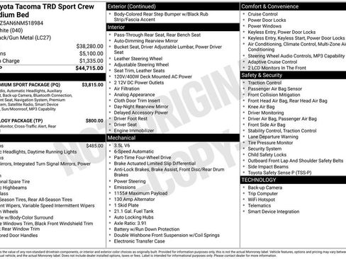 Used 2022 Toyota Tacoma TRD Sport w/ TRD Premium Sport Package image 21