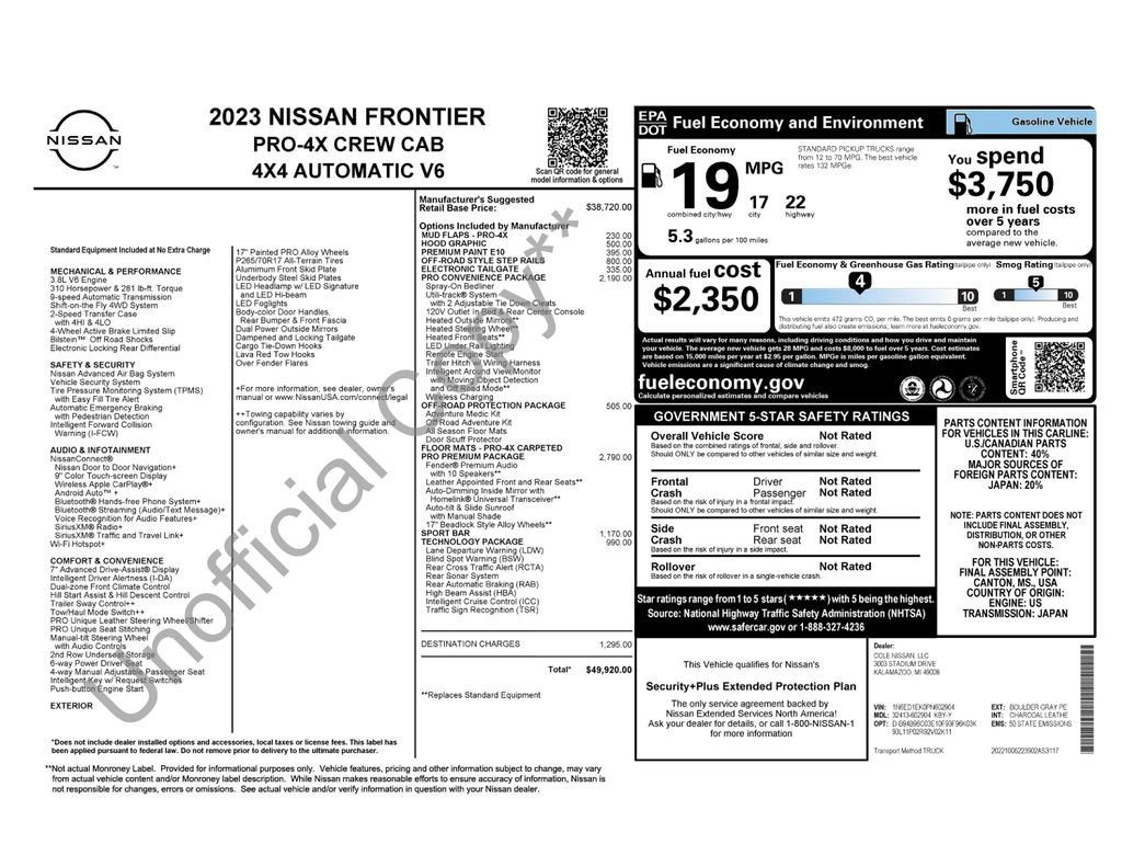 Used 2023 Nissan Frontier PRO-4X w/ Pro-4X Premium Package AWD/4WD image 11