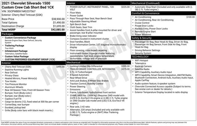 Used 2021 Chevrolet Silverado 1500 Custom RWD image 11