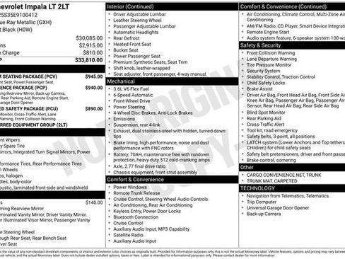 Used 2014 Chevrolet Impala LT w/ Premium Seating Package FWD image 3