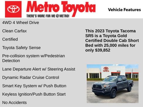 Certified 2023 Toyota Tacoma SR5 AWD/4WD image 6