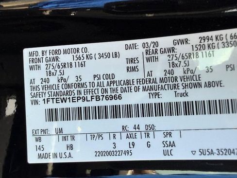 Used 2020 Ford F150 Lariat w/ Equipment Group 502A Luxury AWD/4WD image 31
