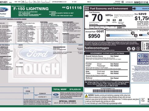 Used 2022 Ford F150 Lightning Lariat w/ Equipment Group 511A High image 10
