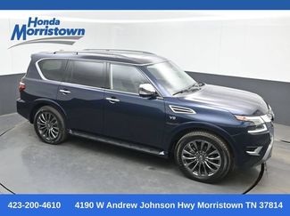 Used 2021 Nissan Armada Platinum w/ Captain's Chairs Package AWD/4WD video 1