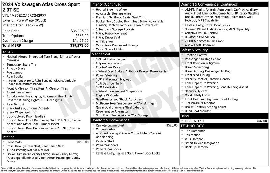 Used 2024 Volkswagen Atlas Cross Sport SE FWD image 10