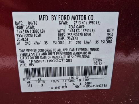 Used 2016 Ford Explorer Limited w/ Equipment Group 301A image 15