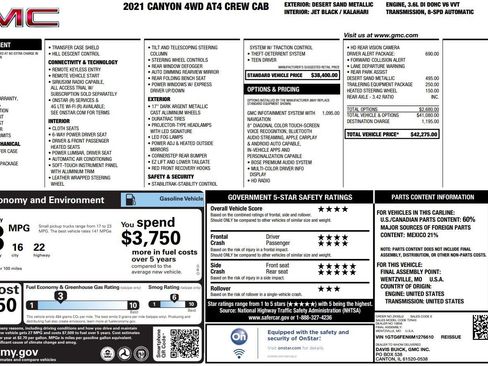 Used 2021 GMC Canyon AT4 w/ Driver Alert Package image 38