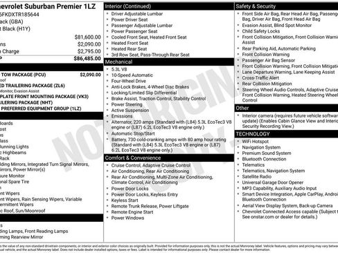 Used 2026 Chevrolet Suburban Premier w/ Sun And Tow Package AWD/4WD image 5