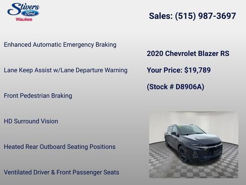 Used 2020 Chevrolet Blazer RS FWD image 34
