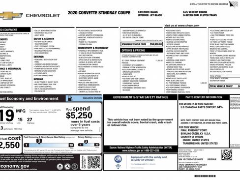 Used 2020 Chevrolet Corvette Stingray Coupe 3LT w/ 3LT Preferred Equipment Group image 2