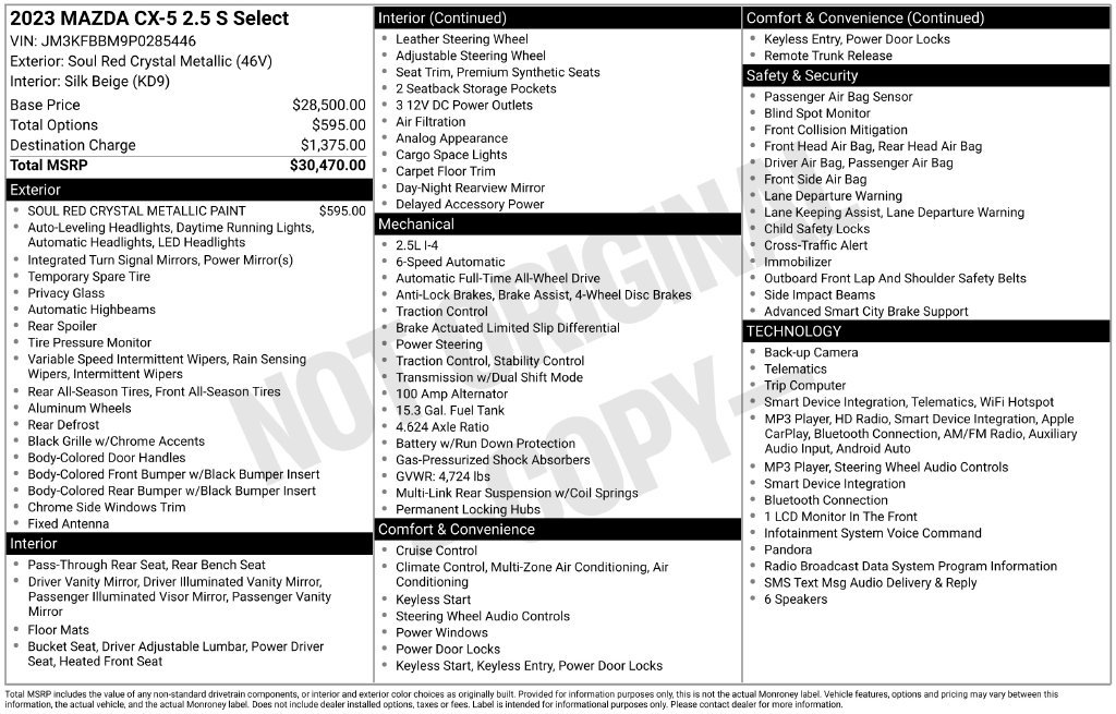 Certified 2023 MAZDA CX-5 AWD 2.5 S w/ Select Package image 9