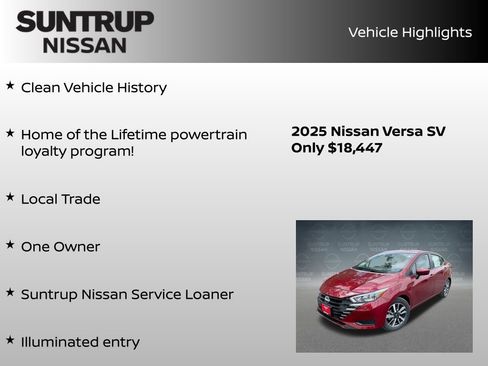Certified 2025 Nissan Versa SV w/ Trunk Package image 8