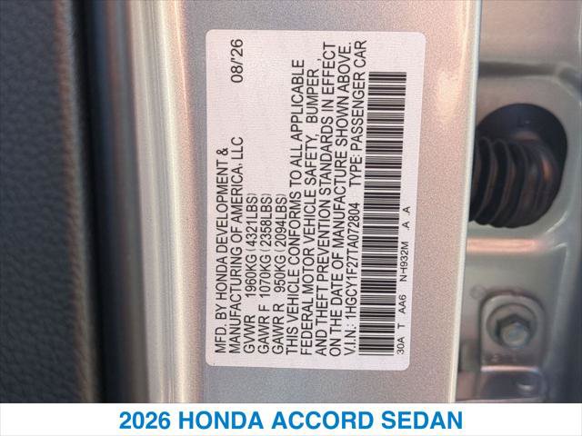 New 2026 Honda Accord LX image 26