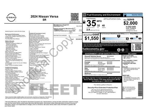 Used 2024 Nissan Versa SR FWD image 8