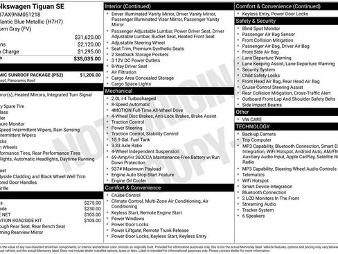 Used 2022 Volkswagen Tiguan SE w/ Panoramic Sunroof Package AWD/4WD image 3