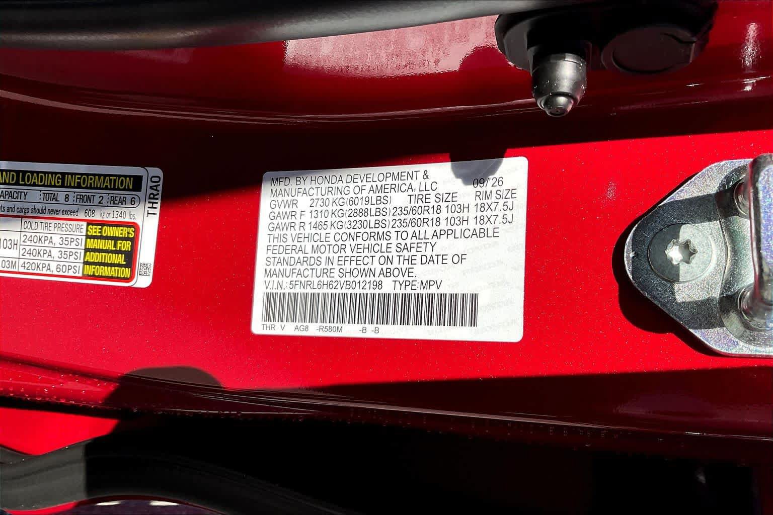 New 2027 Honda Odyssey EX-L image 19