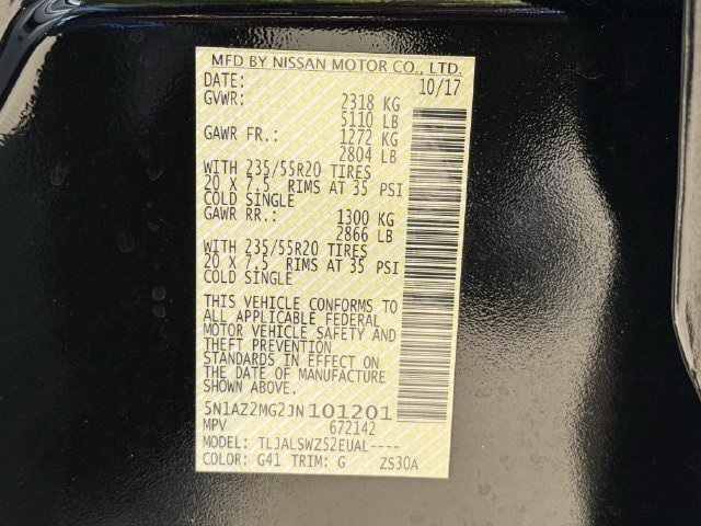 Used 2018 Nissan Murano Platinum FWD image 32
