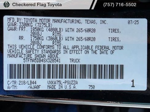 Used 2025 Toyota Tundra 1794 Edition AWD/4WD image 25