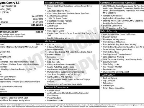 Used 2023 Toyota Camry SE w/ Convenience Package image 15